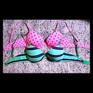 2 VICTORIAS SECRET PINK Tshirt Demi Bras 34C